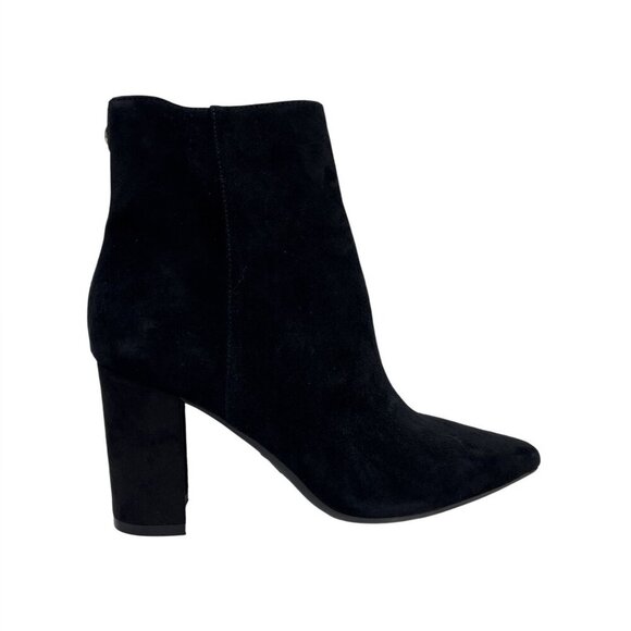 NINE WEST / Dery 9X9 / Black / Suede / Ankle Boots / Block Heel / Pointed Toe / - Picture 1 of 9